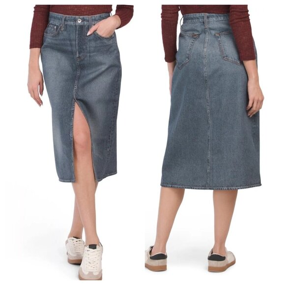 rag & bone Blue Denim Skirt - Picture 1 of 4
